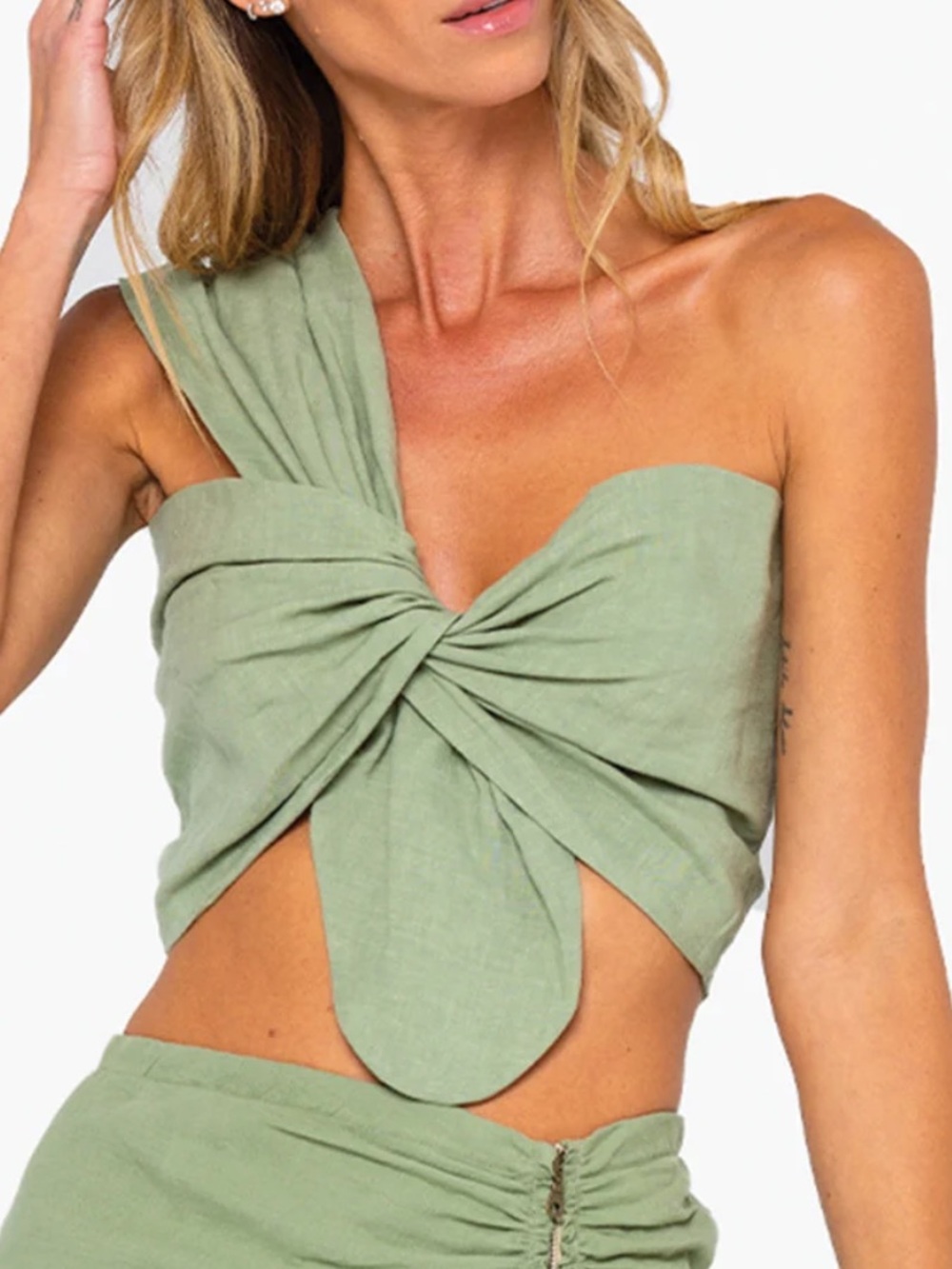 NWT Just Bee Queen Sol Top in Eucalyptus. Women’s Large